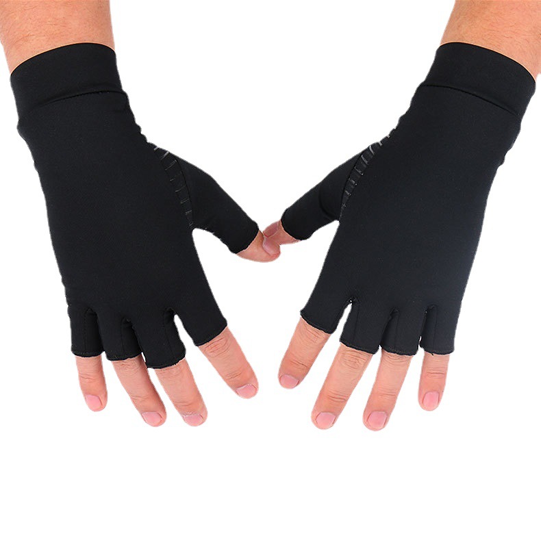 Amazon Outdoor Copper Fiber Half Finger Cycling Gloves Fitness Rehabilitation Silicone Anti-slip Training Cycling Gloves Wholesale