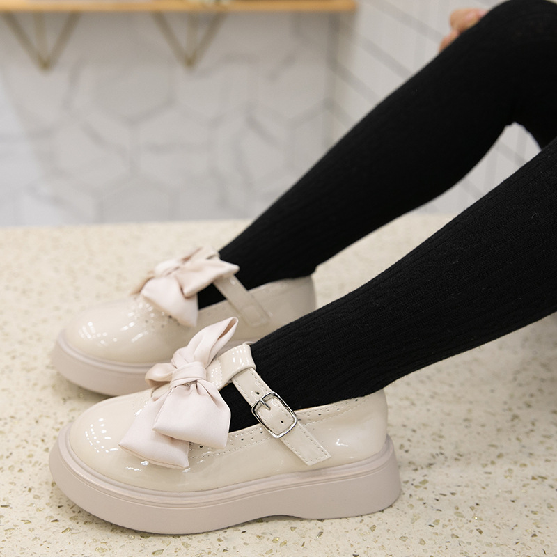 Girls Leather Shoes 2024 Spring New Fashion Children's Shoes Little Girl Princess Shoes JK Children's Shoes Black Shoes