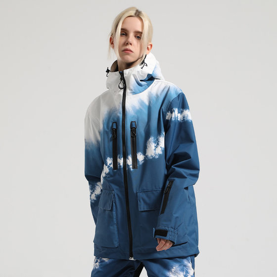 New Ski Suit Women's Single Board Loose Waterproof Windproof Breathable Thickened Double Board Snow Suit Men's Outdoor Couple Jacket