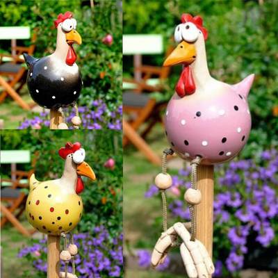 Fairy Statue cross-border foreign trade resin crafts big eye chicken hanging feet chicken long feet pendant ornaments Garden