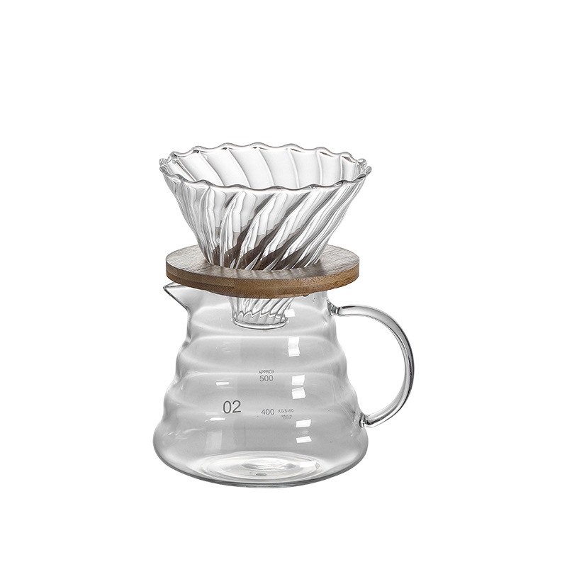 Teflon coffee pot drip coffee filter cup coffee bean grinder hand glass sharing pot cloud pot wholesale