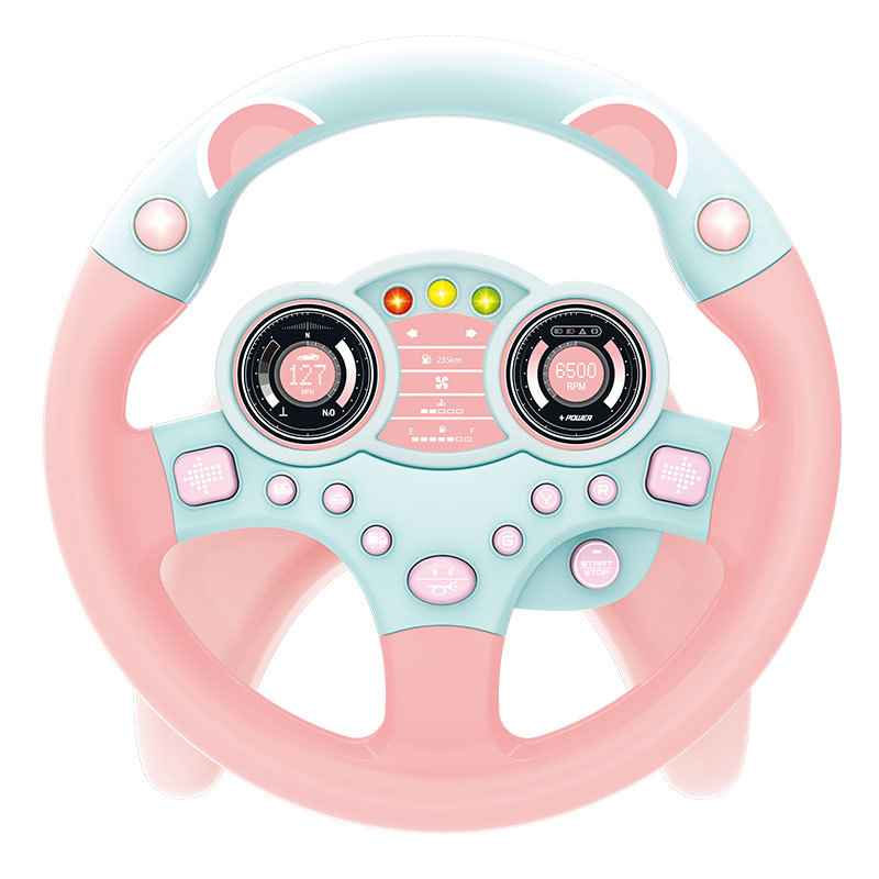 Tiktok with Internet-famous co-pilot steering wheel toy children's early education baby girlfriend simulation driving stall