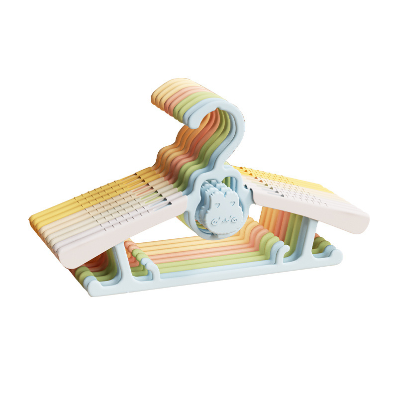Children's Retractable Stackable Hanger Baby Special for Small Use Large Thickened Cartoon Brace for Drying Household