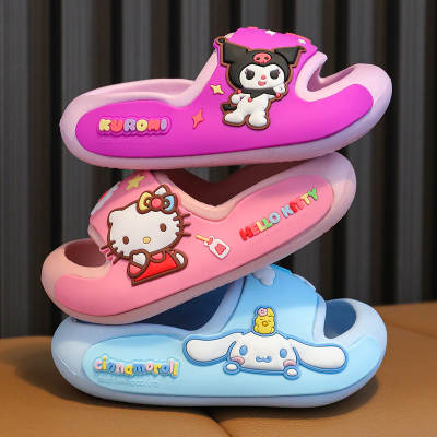 Sanlio Genuine Children's Slippers Summer Girl's Cartoon Sandals and Slippers Baby's Indoor Non-Slip Thick Sole Home Shoes for Outer Wear