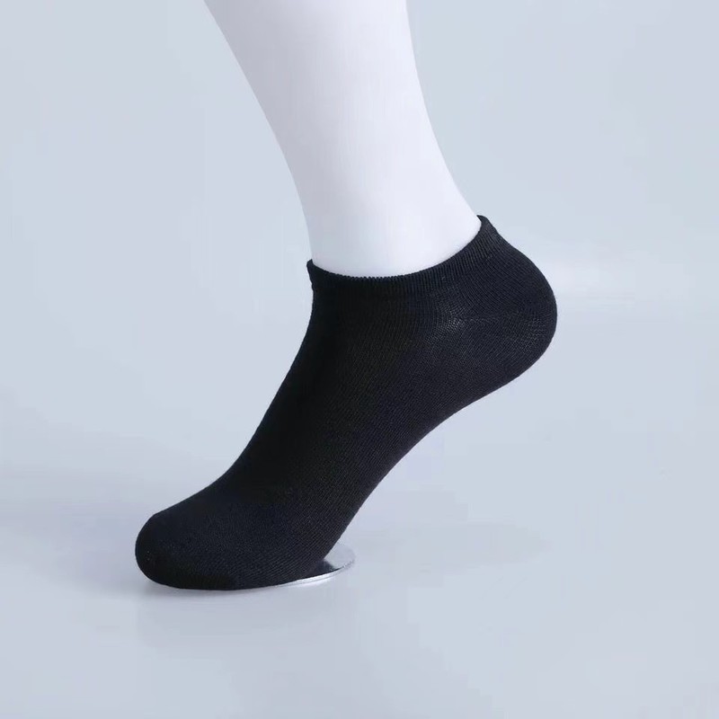 黒と白の灰色の平板の船の靴下の純色の四季の薄いタイプの靴下は汗を吸います。|undefined