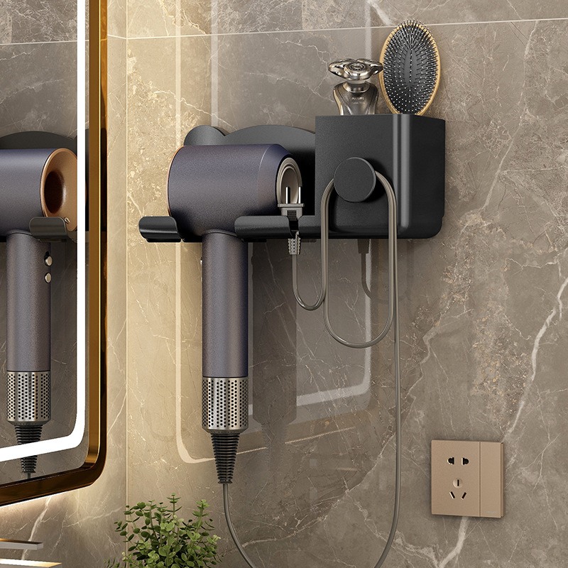 Hair Dryer rack non-perforated toilet wall-mounted hair dryer bracket bathroom RAM storage rack