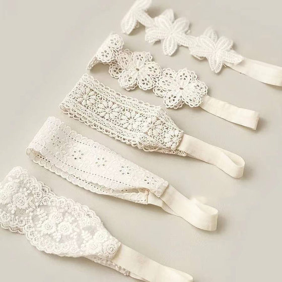 South Korea Baby Girl Princess White Lace Headwear Children's Flower Hair Band 0-3 Years Old Baby Jewelry Spring and Summer