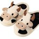 Cow closed toe cotton slippers winter fashion girls winter warm thick bottom non-slip home couple slippers boys and girls shoes