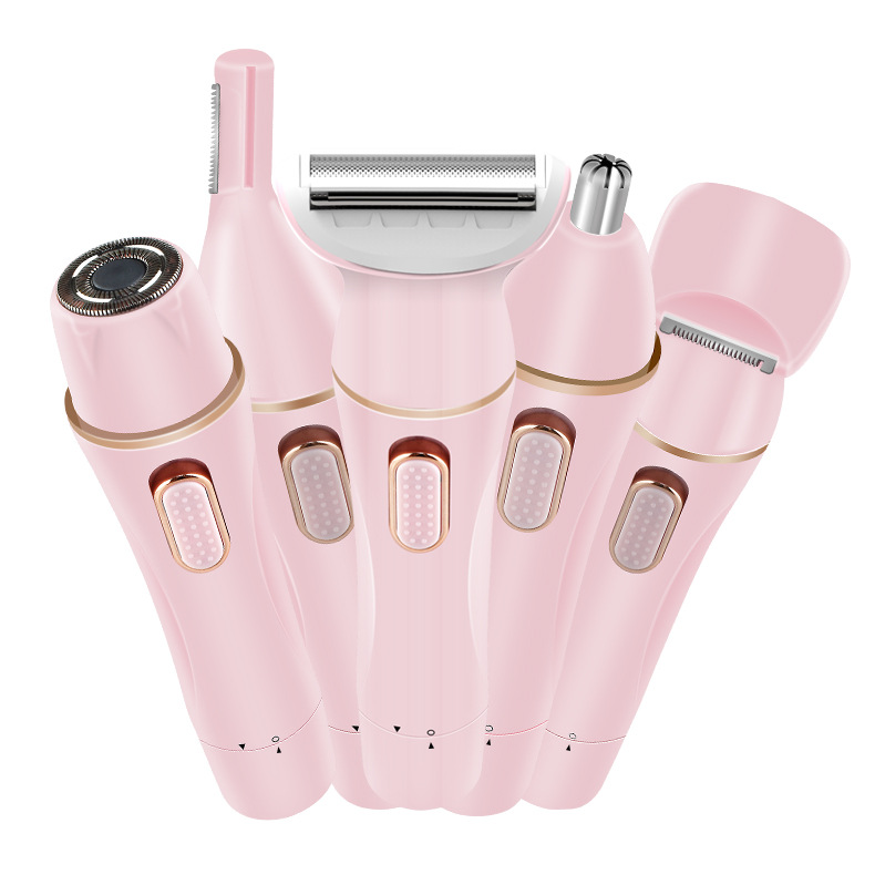Cross-border new five-in-one multifunctional electric Women's Shaver eyebrow trimmer nose hair trimmer underarm hair scraper washing