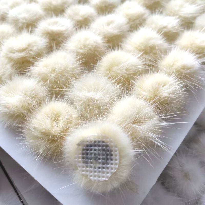 3cm mink fur ball buckle fur patch can be made of flower heart bow antique DIY hairpin hair accessories materials