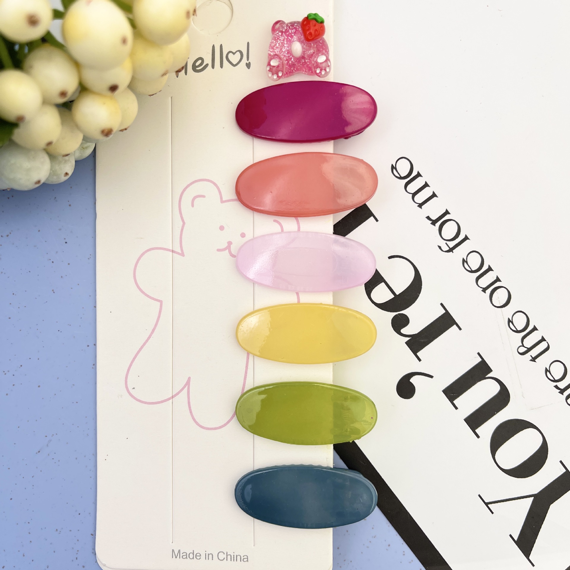 Vernice Macaron Gloss 2024 8 caratteri Fermaglio a becco d'anatra Colore frutta Fermaglio per capelli senza cuciture Accessori per capelli carini Fermaglio laterale Frangia Accessori_voghion.com