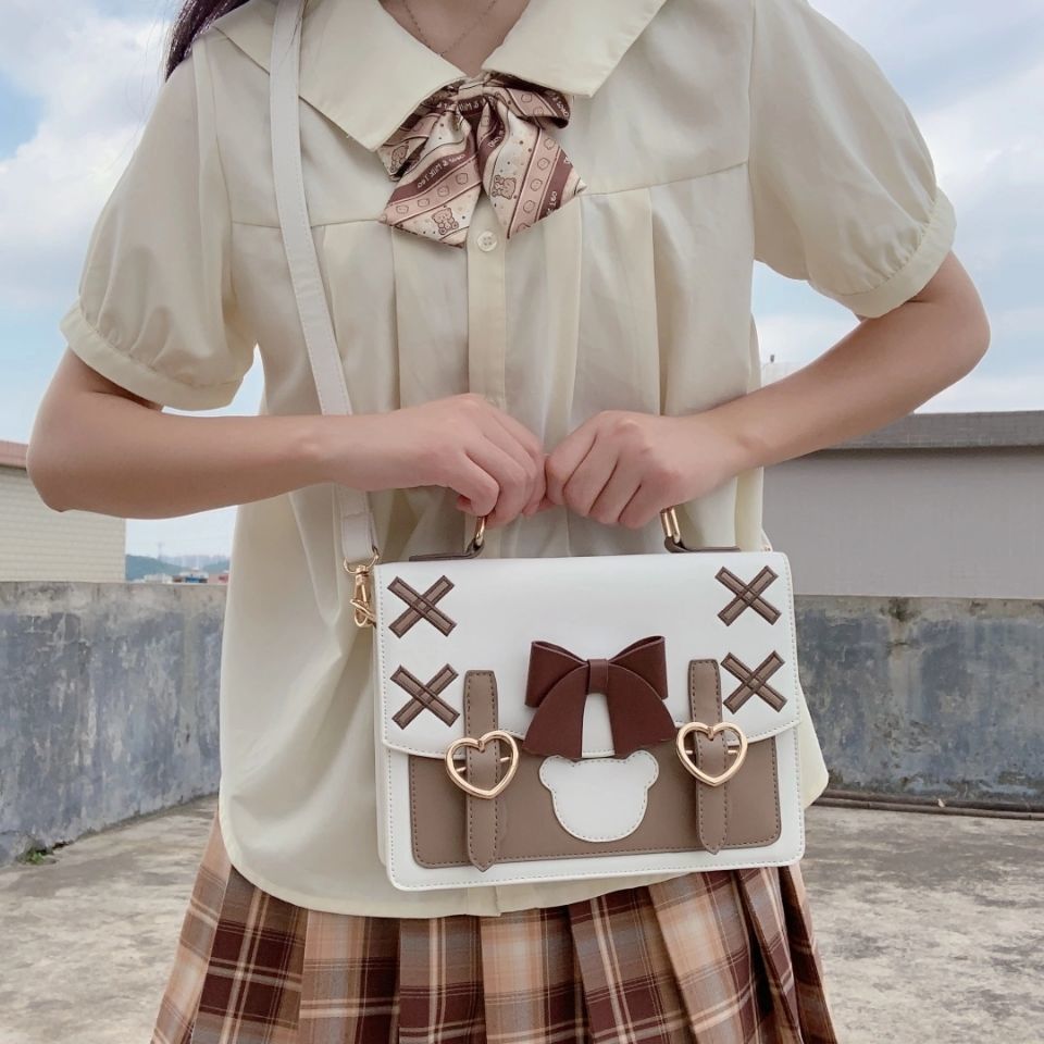 小眾斜挎jk制服包包女2024新款潮ins韓版學生手提單雙肩背大容量