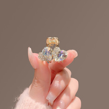 2024 new rhinestone colored glaze flower gun black hairpin high sense back of the head half tie grip clip exquisite shark hair accessories_voghion.com