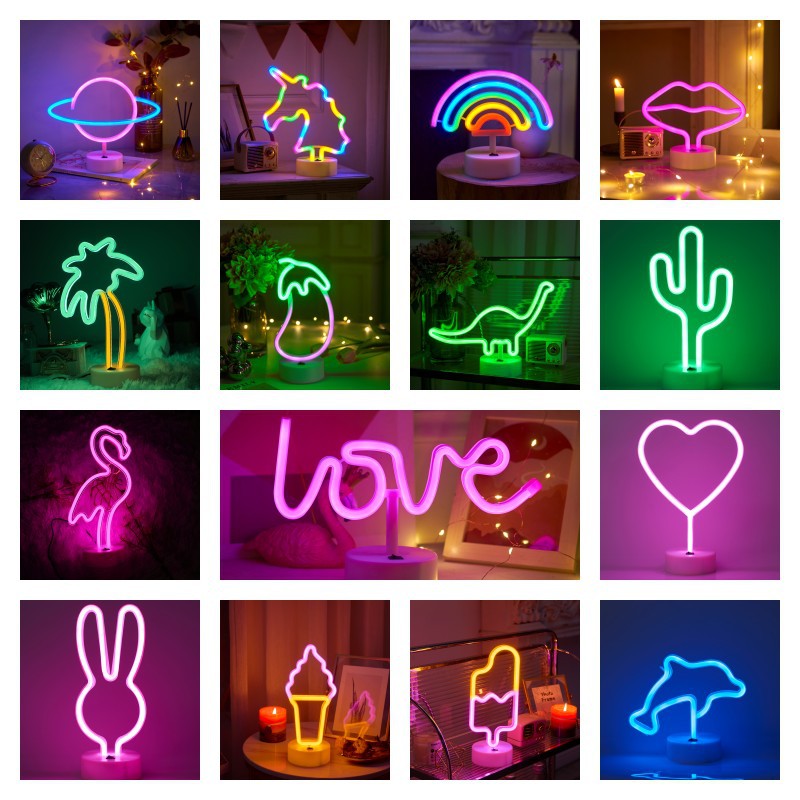 Factory direct supply Creative led neon lamp love desk lamp romantic dormitory bedroom room decoration lantern pendulum lamp