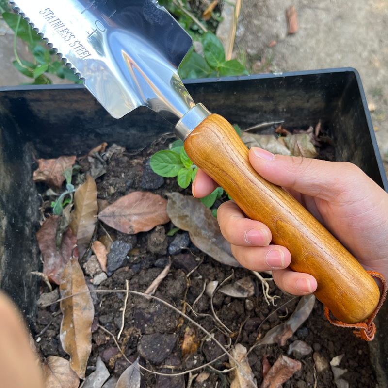 Gardening Shovel Stainless Steel Shovel Flower Planting Vegetable Planting Tool Saw Hoe Courtyard Cast Sea Pine Soil Set Household Vegetable Garden