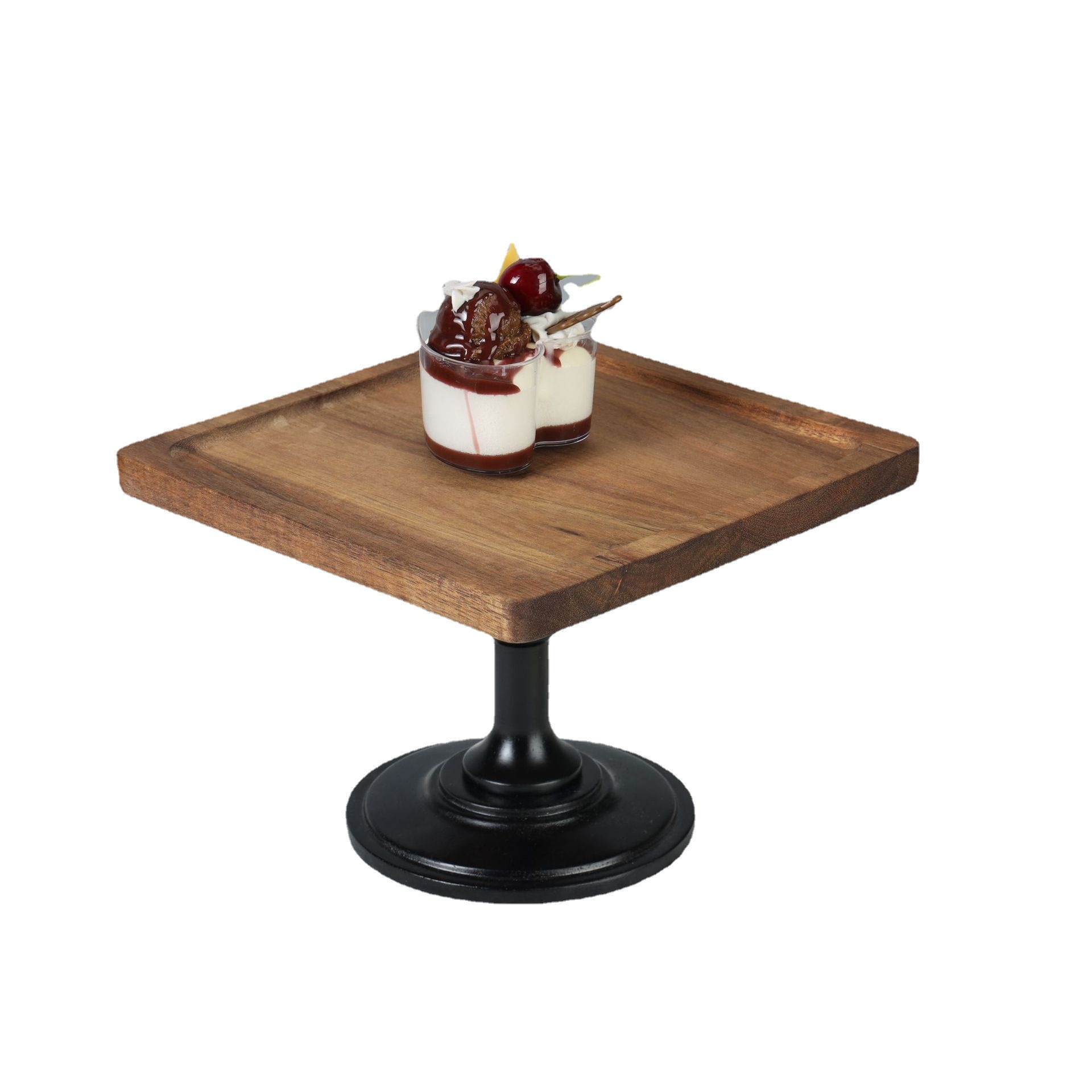 Vintage Solid Wood Square Cake Rack Ornaments Display Rack Home Wedding Afternoon Tea Dessert Table High Tray