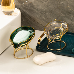High-end Light Luxury Bronzing Soap Box Household Bathroom Drain Soap Box Creative Punch-free Storage Rack