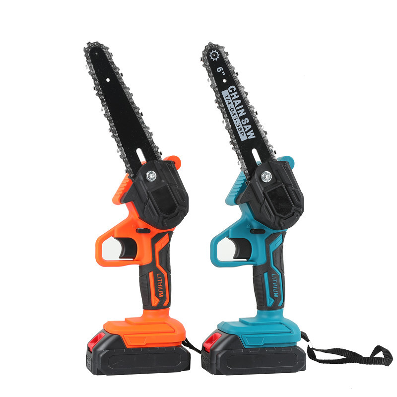 Hand-held Mini 6 Inch Electric Chain Saw Rechargeable Electric Saw Logging Saw Cutting Tree Household Small Hand-held Chain Saw Electric Saw