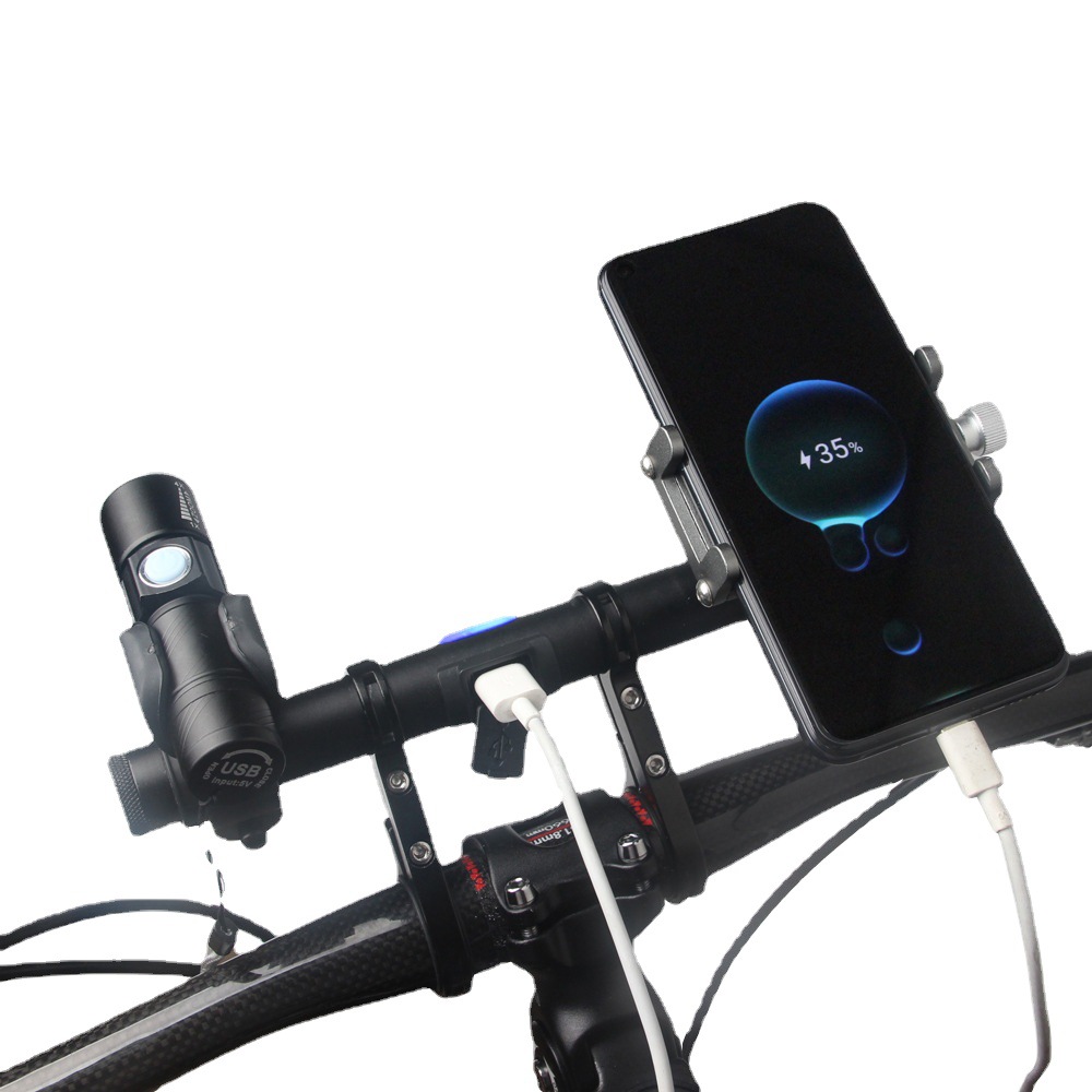 Bicycle handlebar extension frame extension frame lamp flashlight bracket clip riding equipment usb can be used as charging treasure