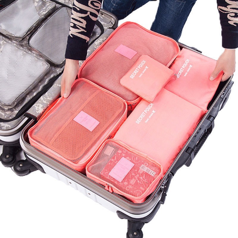 Travel storage six-piece luggage sorting finishing bag Oxford cloth clothing finishing storage 6-piece set Wholesale