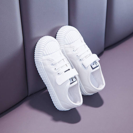 Kindergarten White Shoes Children's Sneakers June 1 Campus Performance Canvas Shoes Boys and Girls White Indoor Dance Shoes