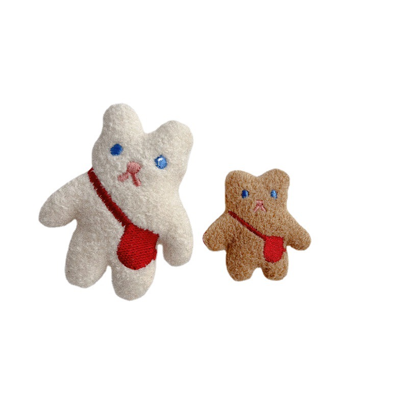 ins Cartoon Fabric Plush Bear Doll Brooch Parent-Child Backpack Bear School Bag Accessories Socks Accessories Accessories