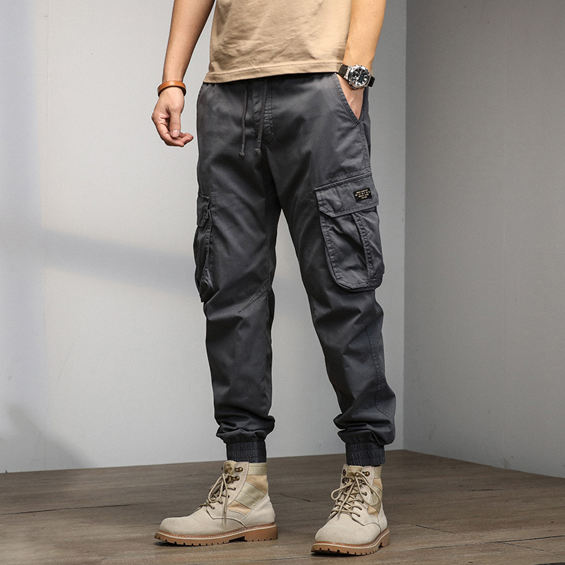 American retro ankle-tied men's pants show long legs handsome popular men's pants autumn workwear casual pants men's one piece wholesale