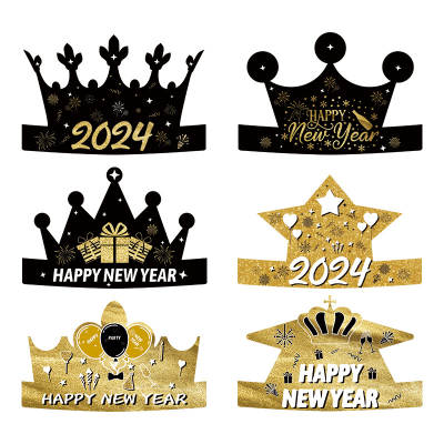 Cross-border new year holiday paper hat happy new year party Carnival photo props decoration supplies