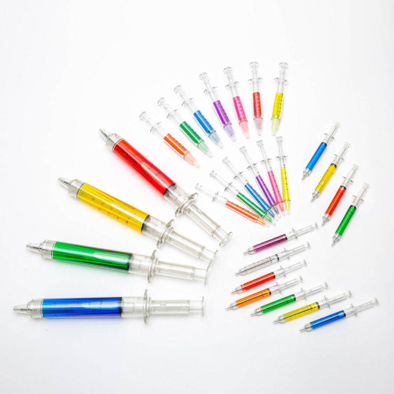 Cute creative stationery color syringe syringe advertising Syringe Pen modeling pen ballpoint pen neutral pen fluorescent pen