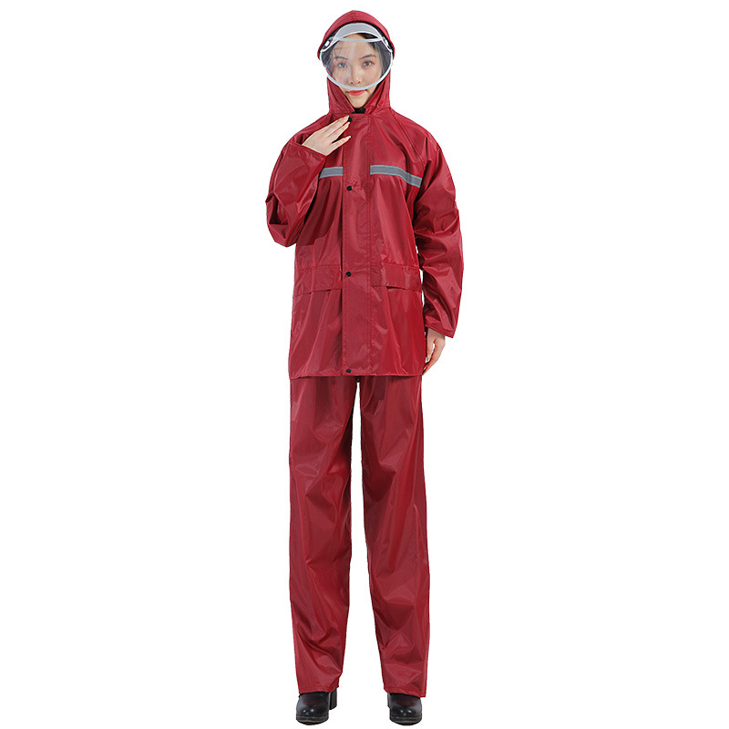 Motorcycle raincoat rain pants set wholesale men's and women's full-body rainstorm protection labor take-out riding reflective raincoat split