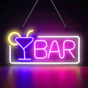 Cross-border LED Back Panel Neon Light BAR BAR Letter Light Colorful Light Atmosphere Holiday Party Party Decorative Light