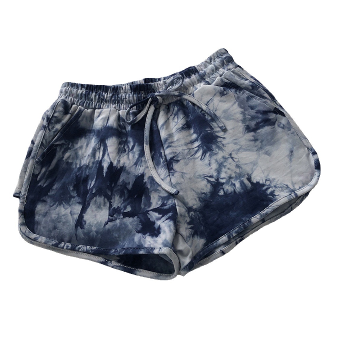 Cross-border tie-dye sports pants women's loose wide-leg casual gradient shorts running hot pants Thailand beach pants
