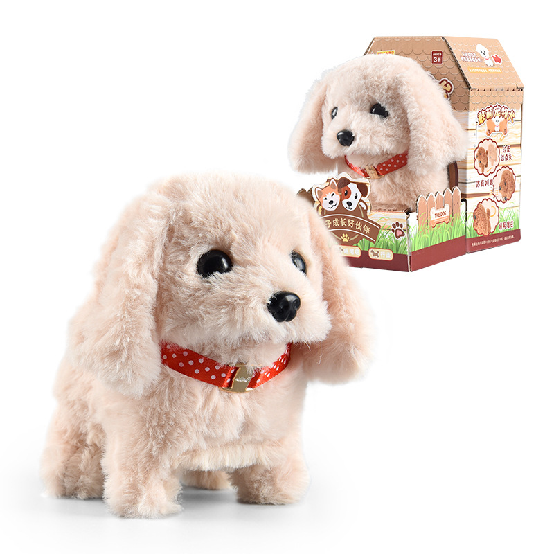 Stall small toys wholesale children's simulation electric plush learning to walk will call pet dog boys and girls toys cross border