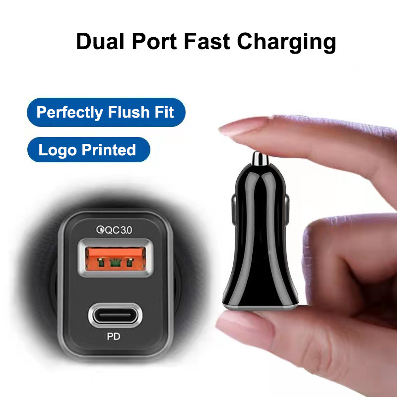 New PD QC3.0 car charger fast charging TYPE-C car mobile phone charger cross-border factory