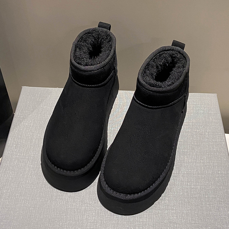 Snow Boots women's platform thick-soled outer wear 2023 Winter new fur integrated waterproof non-slip warm cotton shoes_voghion.com