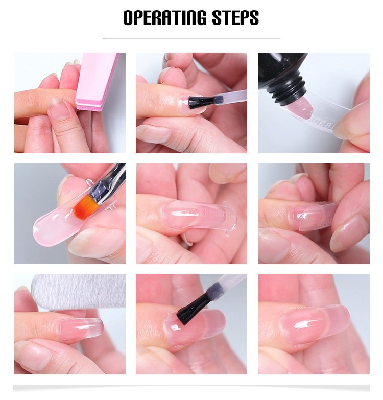 Crystal extension glue factory wholesale nail art suit fast phototherapy shaping nail without paper holder extension shaping repair