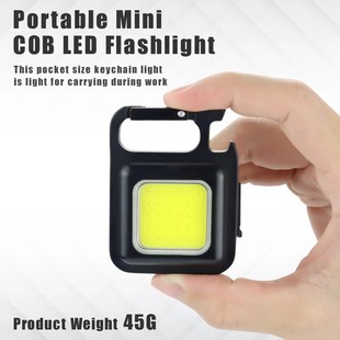 Multifunctional mini COB work light TYPE-C rechargeable portable keychain light magnetic suction maintenance emergency light