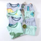 Children's summer thin homewear suit spring and summer new boys' pajamas suit dinosaur watermark long sleeve trousers