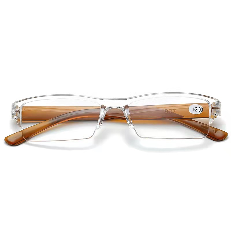Reading glasses stall half-frame high-definition unisex ultra-light reading glasses for the elderly