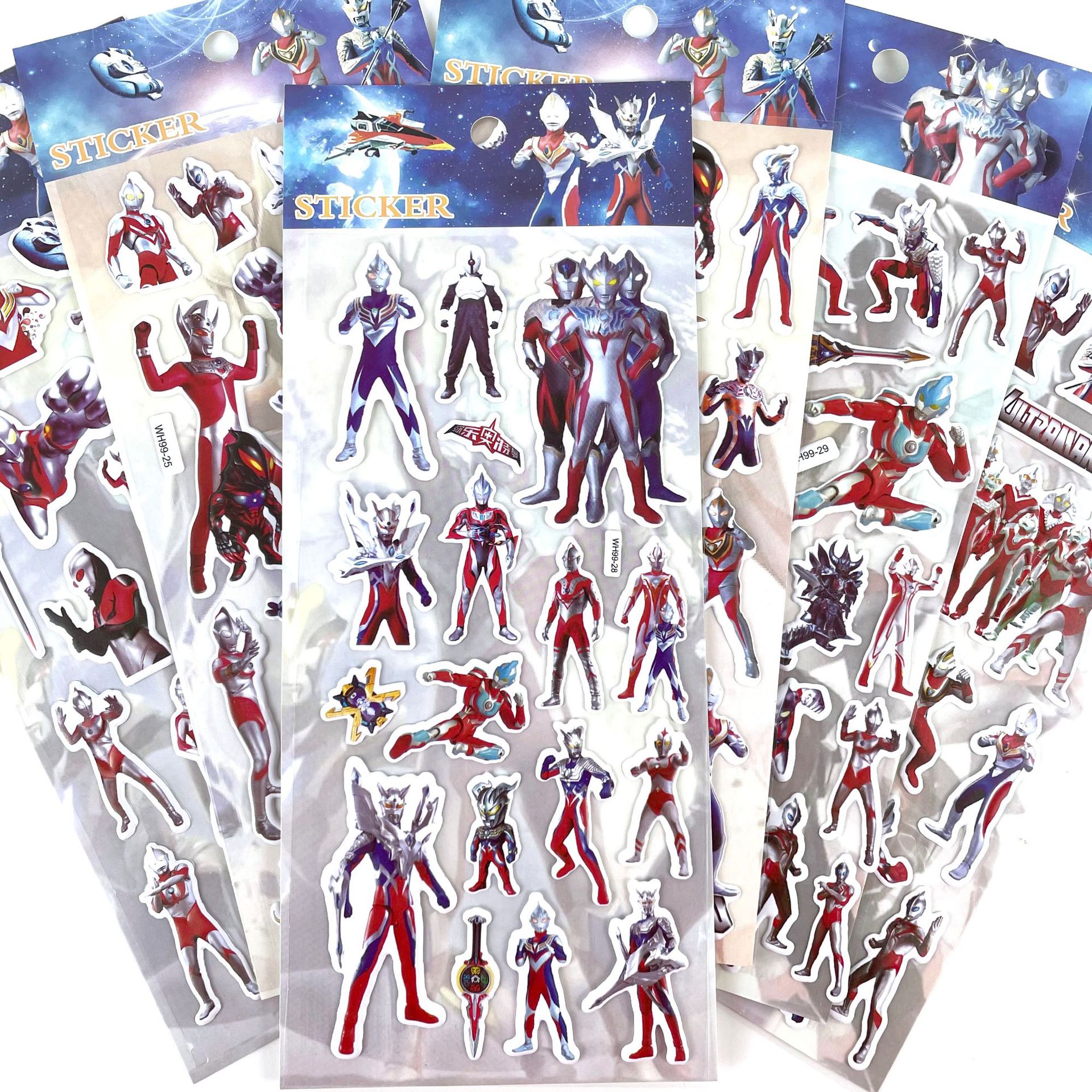 Spot supply children's cartoon stickers Ultraman bubble stickers car plane boy reward sticker manufacturers