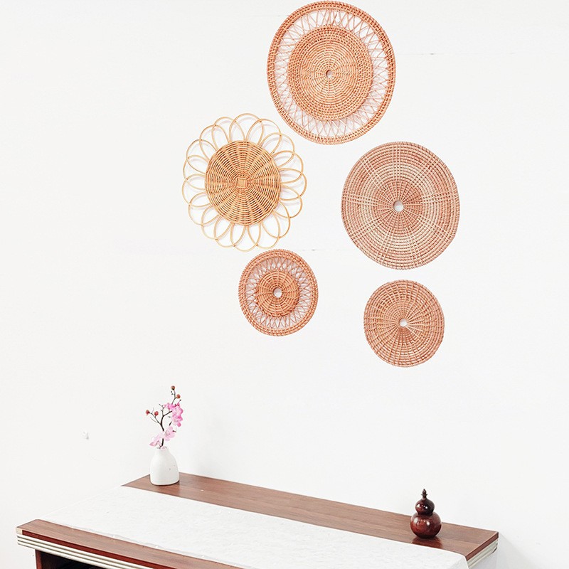 Nordic Homestay Rattan Wall Decoration Pendant Home Entrance Living Room Hand-woven Hanging Ornaments Wholesale
