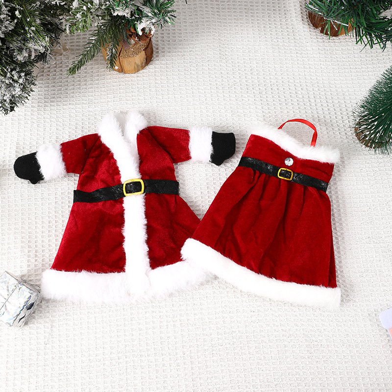 国境を越えた新しいクリエイティブなワインバッグクリスマスドレスのボトルカバークリスマススカートのボトル装飾クリスマスのワインカバー|undefined