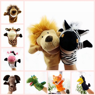 Can open mouth cartoon animal plush hand puppet parent-child toy mouth can move a variety of styles cross-border spot mixed batch