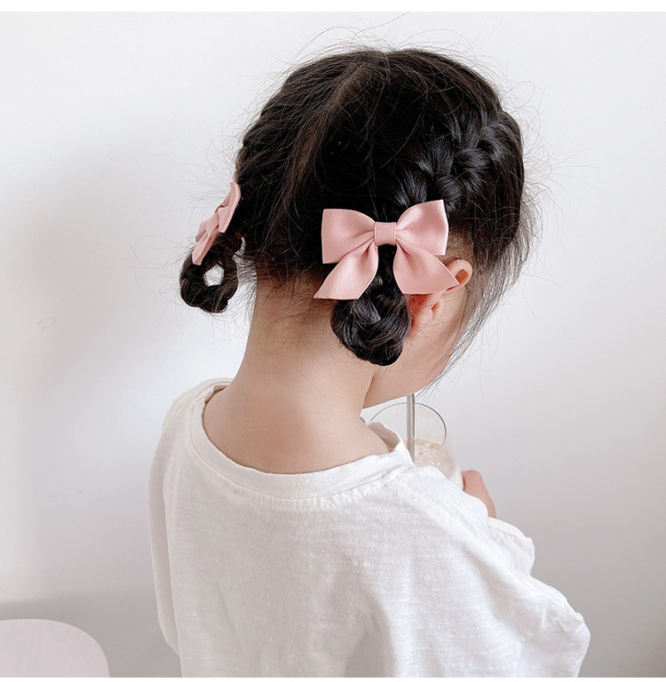 Women's Black Bow Hair Clip Cute Broken Hair Clip Children's Double Hairpin Simple Accessories Headwear