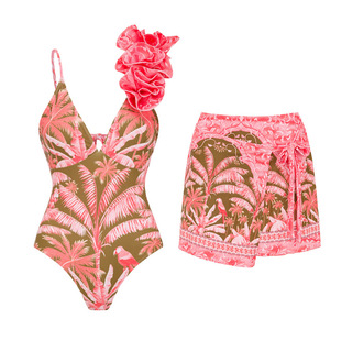 2023 new printed fashion design sexy swimsuit Women's European and American cross-border swimsuit one-piece two-piece suit suit