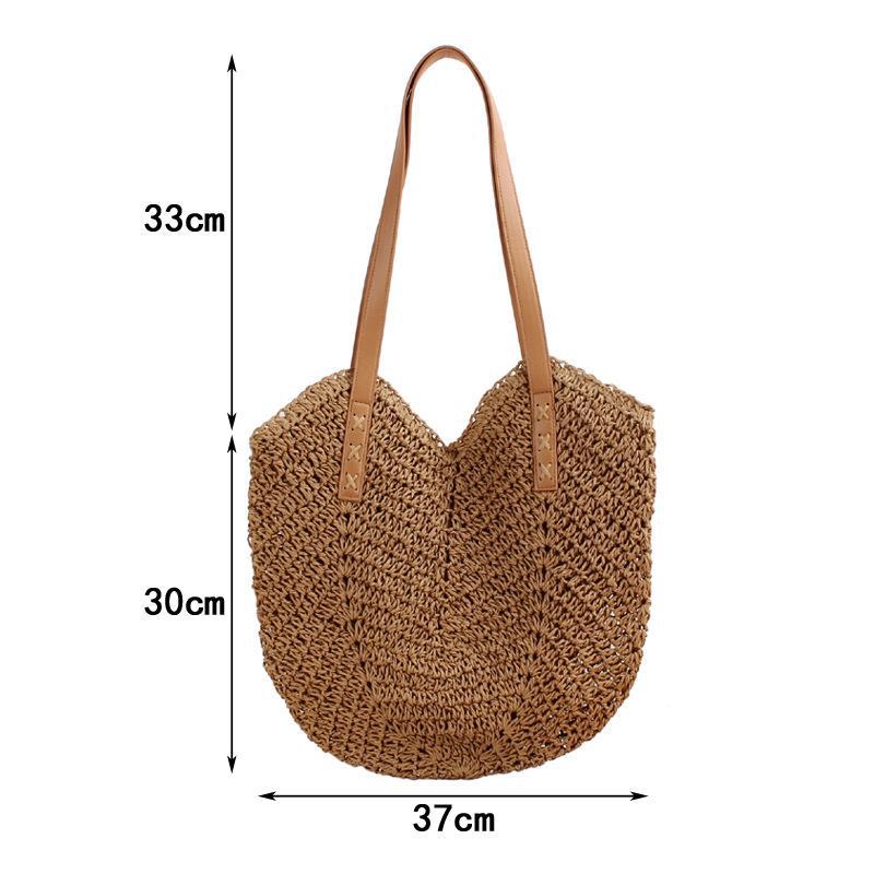 A generation of new hand-woven bag fashion shoulder Women's bag straw bag paper rope holiday beach bag shoulder bag