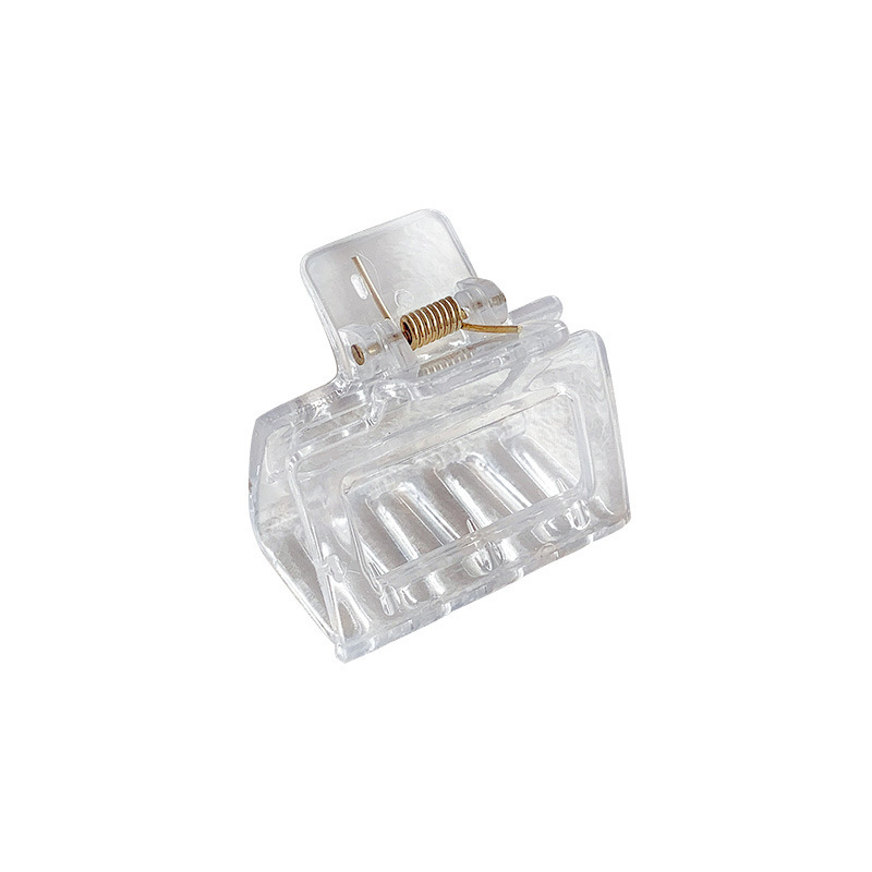 Unisex Simple white transparent hair clip female back of head plastic hair clip shark clip_voghion.com