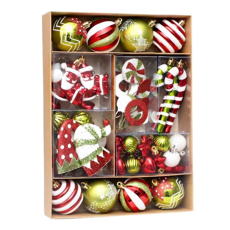 クリスマス装飾50pcs/set彩色クリスマスボールセットペンダントクリスマスツリー装飾ストラップ