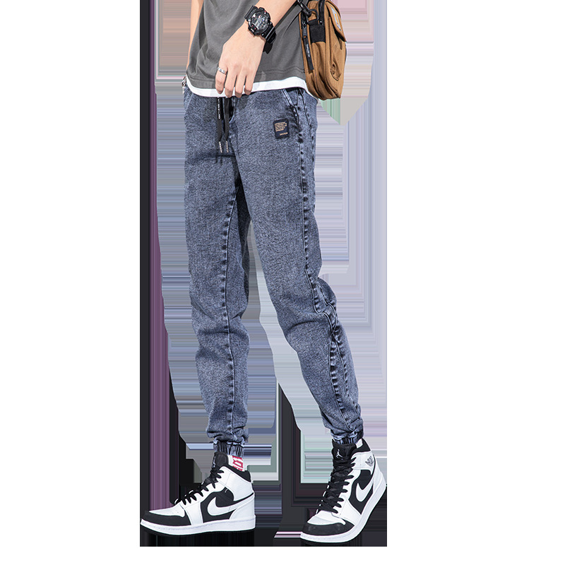 Autumn and Winter Jeans Men's Harlan Pants Large Size Men's Loose Casual Pants Fat Pants Cropped Plus Size Slim Look