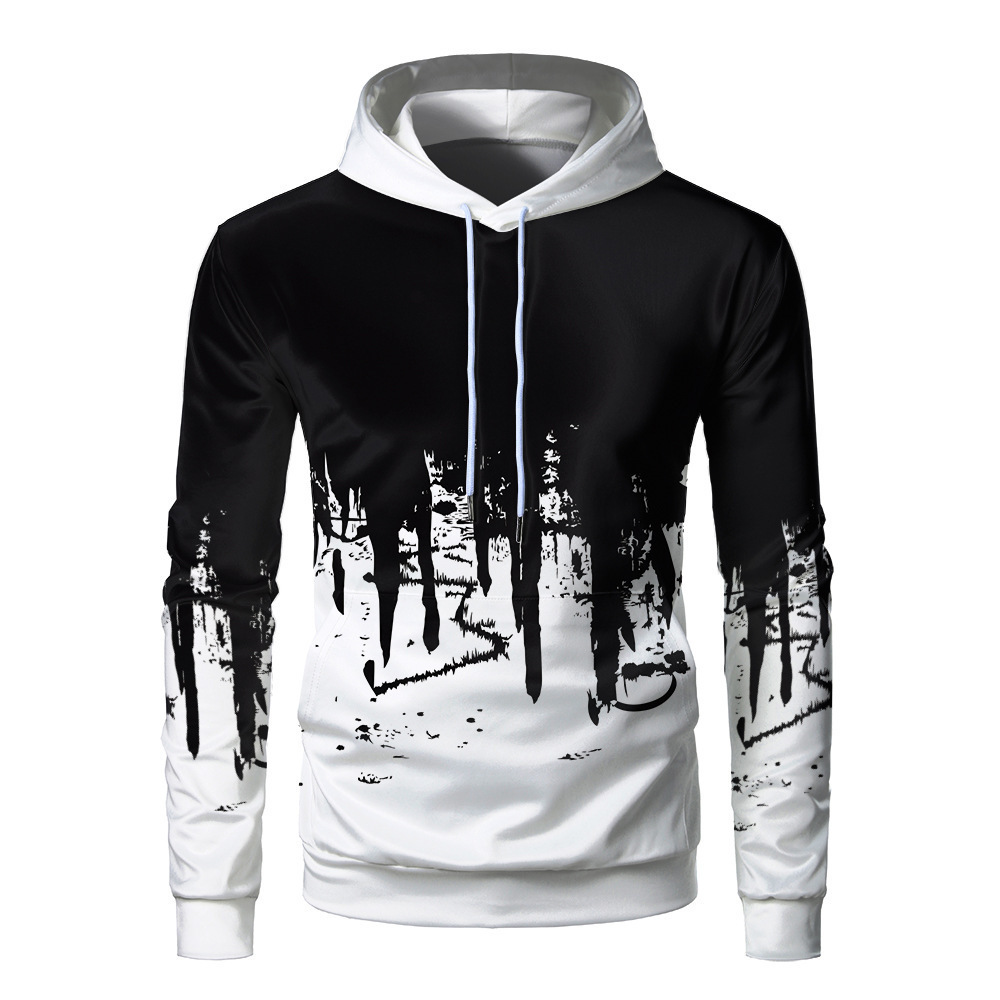 2023 cross-border new 3D digital inkjet hoodie sweatshirt fleece loose men's sweater